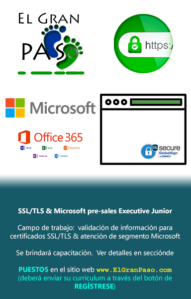 SSL-TLS & Microsoft Pre-sales Executive Junior